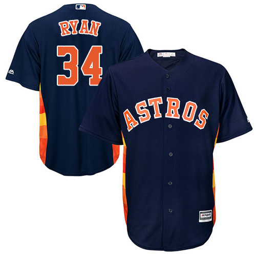 Astros #34 Nolan Ryan Navy Blue Cool Base Stitched Youth MLB Jersey